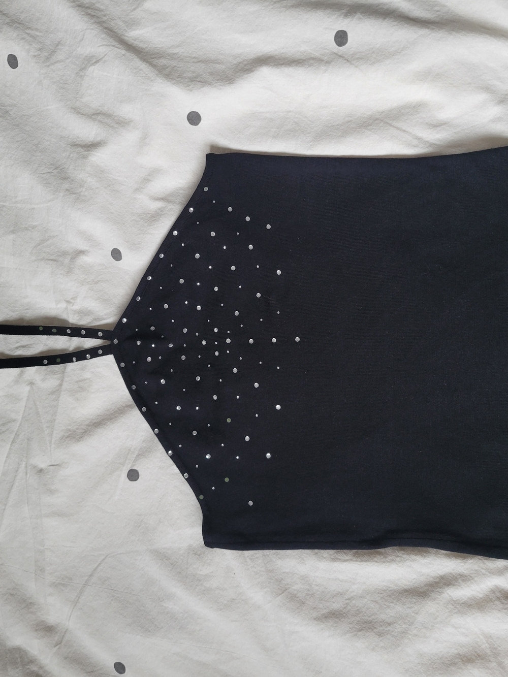 Black Studded Halter Top